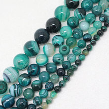 Mini.order is $7! 4-16mm Light Green Stripe Multicolor Agate Onyx Round DIY Loose Beads 15″