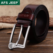 AFS JEEP Men’s leather belt youth outdoor leisure needle buckle leather belts men high quality