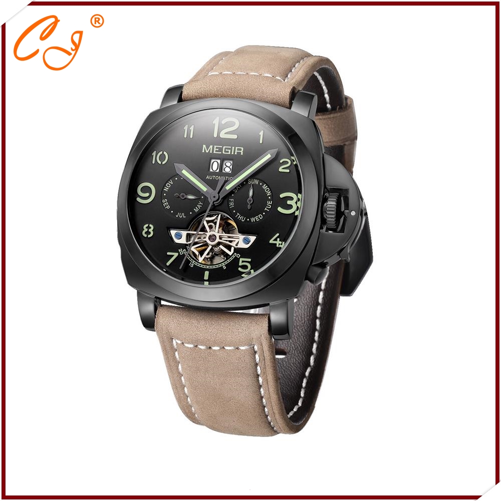 Luxury Brand Genuine Leather Strap Analog Date Men's Quartz Watch Casual Watches Men Wristwatch relogio