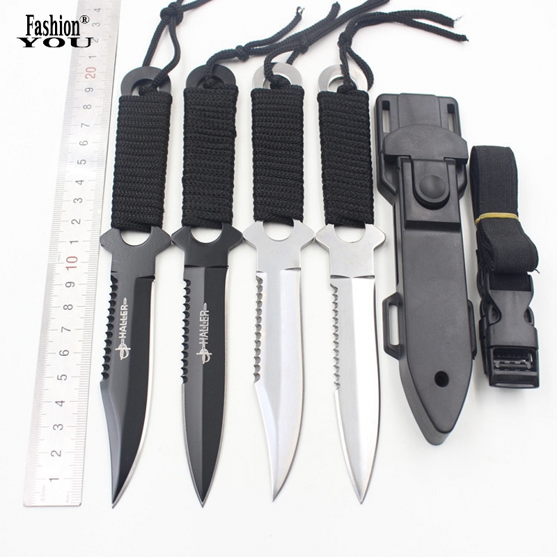 Knife titanium Straight self defense knife 4 Types high hardness