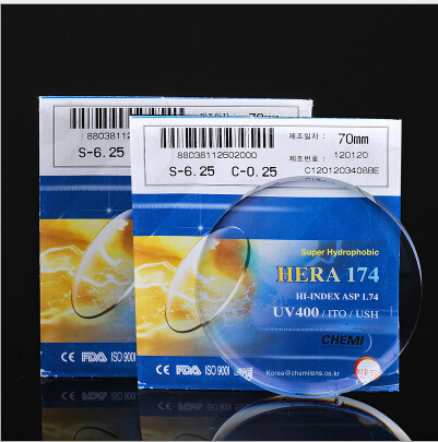 1.74 Lens High Index Aspheric Lenses Ultra Thin Anti Reflective Glass Customize 1.74 Lenses for Eye