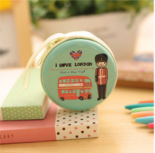 New Fashion Korean Creative Coin Purse British Style Coin Bag Mini Headset Pouch Circular Purse London
