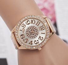 Ladies Fashion Silver Rose Gold Watch Women Luxury Brand Quartz Wristwatch With Rhinestone Steel Clock Female
