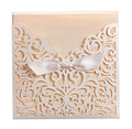 Wedding Invitation Card White Hollow Invitation Cards For Party Supply Free Printing Laser Cut Bow Birthday