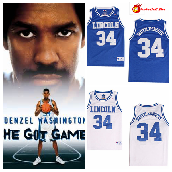 1998 film He Got Game basketball trikot Jesus shuttlesworth <b>Lincoln High</b> <b>...</b> - 1998-Film-He-Got-Game-Basketball-Jersey-Jesus-Shuttlesworth-font-b-Lincoln-b-font-font-b