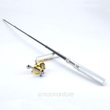 High Quality Sale Pen Shape Mini Portable Pocket Aluminum Alloy Fishing Fish Rod Pole Reel For