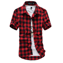 New Fashion Contrast Color Collar Men Shirt Short Sleeve Slim Fit Shirt Men High Quality Men Designer Shirts Clothes