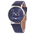 2016 Women Wrist Watches Cat Pattern PU Leather Band Analog Quartz Vogue relogio feminino reloj mujer