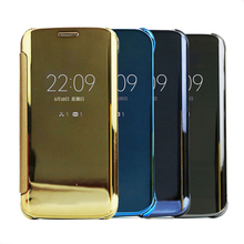 wholesale new Mirror PU Luxury Flip PC phone Leather Case Cover For Samsung Galaxy S6 S6edge Plus S7 S7 edge Note5 free shipping