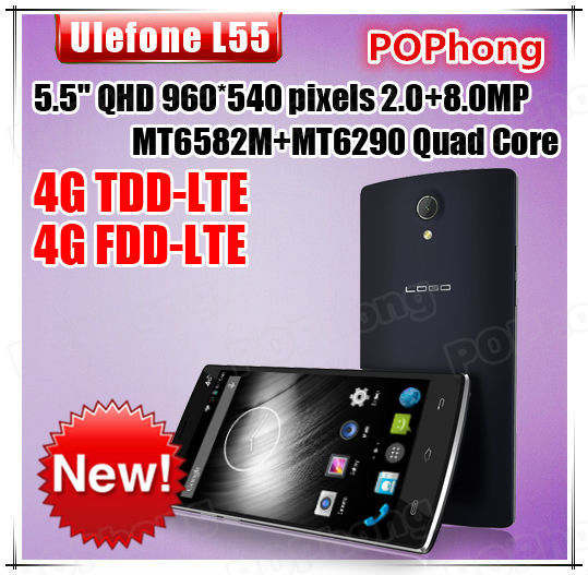 F 5 5 Inch Ulefone L55 MTK6582 Quad Core 4G LTE Smartphone Android 4 4 1GB