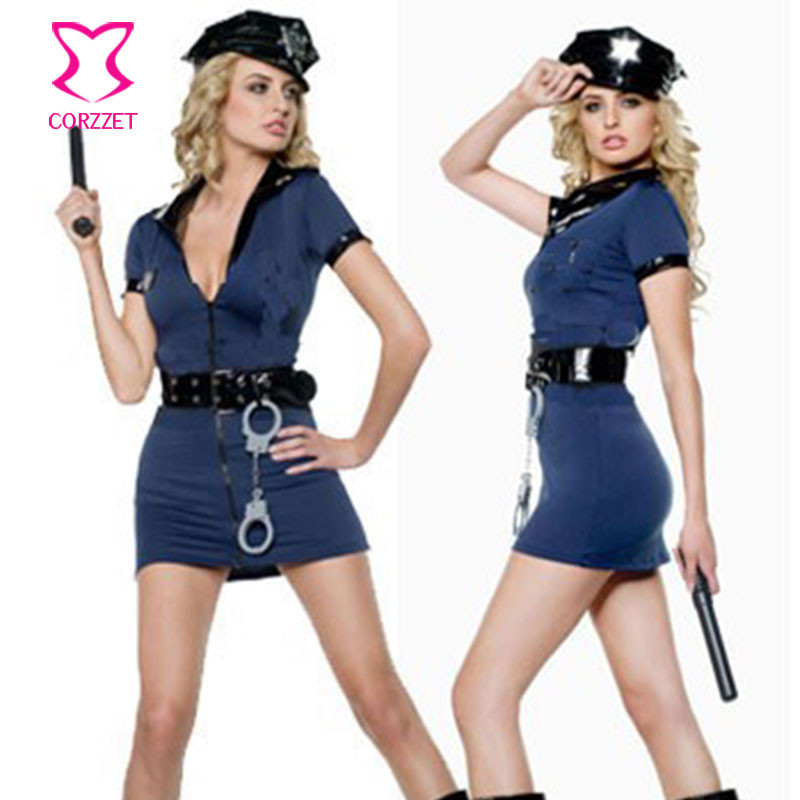 Hot Black Sexy Policewomen Halloween Costumes Cop Police Officer