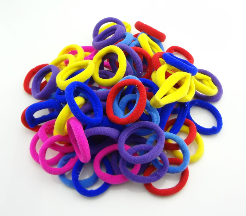 50Pcs Lot 3cm 2015 Mix Color Cute Child Girl Small Hair Holders Rubber Elastic Hair Bands