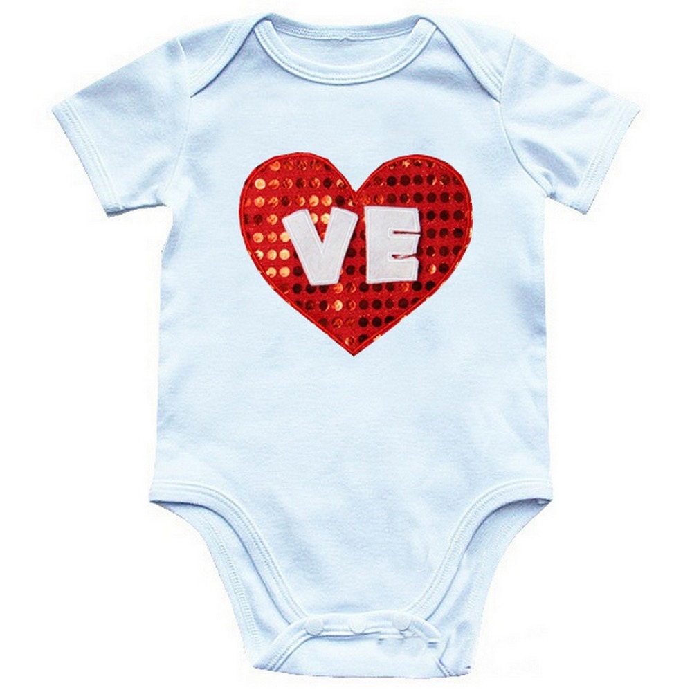  : baby red heart ve weiß valentinstag strampler strampler