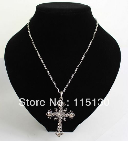 Cross Women Pendant rhinestone cross Cross Necklace   charm Charm  Rhinestone Men Silver For pendant