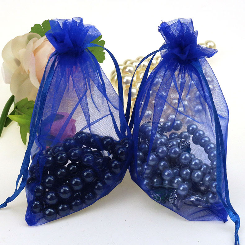 11x16cm Drak Blue Organza Jewelry Gift Bags Cheap Wedding Gift Bags ...