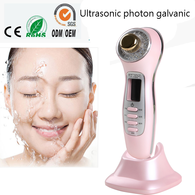 Фотография Home Use Portable Ultrasound Skin Tightening Ion Photon EMS Hight Frequency Beauty Led Light Therapy Device Free Shipping