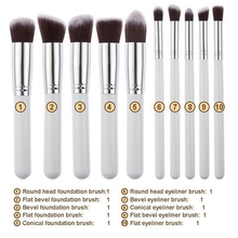 Hot 10Pcs Pro Makeup Eyeshadow Blending Set Professional Concealer Cosmetic Tool Eyeliner Lip Brushes