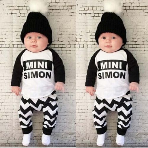 2016 Newborn Toddler Baby Boy 2Pcs Outfits Set T shirt Tops + Pants 18-24Months