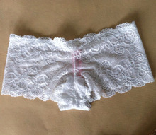 Sexy Brand Underpants Women Boxer Shorts Lace Panties Boyshort Female Knickers Full Lace Transparent Boxers Underwear