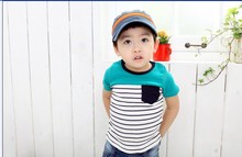 2016 Children Kids Clothing ,Cool strip Baby Boys T Shirts For Summer,Children Outwear Baby T-shirt hot sles