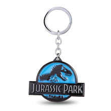 J&R Horror Movie Jurassic Park World Dinosaur Alloy Keychains Gothic Dragon Blue Key Chains For Fans Jewelry Key Ring Llaveros