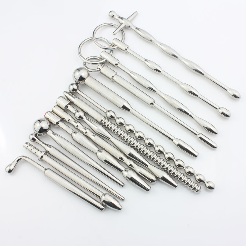 Real sound Stainless steel Male urethral probe ring urethral plunger erotic sex masturbation slave products penis plug sex toy