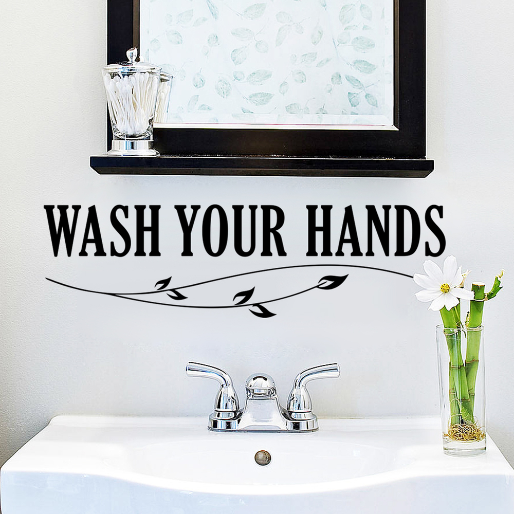 Wash Your Hands Wall Sticker Quotes Bathroom Toilet Wall Decor Poster Waterproof Art Vinyl Decal Bathroom Wall Stickers Wall Sticker Bathroom Wall Stickerswall Sticker Quotes Aliexpress