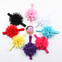 3Pcs/Lot 2016 New Fashion Children Hair Accessories Flower Head Band Baby Headband Chiffon Hairband Kids Turban Headwear