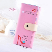 Womens Wallets And Purses With Flowers Floral And Heeled Shoes Pattern Elegant classic Hasp Credit Card