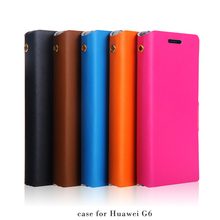 Genuine Brand New Doormoon Original Flip Leather Case Cover Skin For Huawei Ascend G6 10pcs/Lot