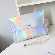 Women Fashion Dazzling Glitter Sparkling Clutch Hangbag Laser Silver Casual Envelope Clutch Evening Bag Bolsas Femininas