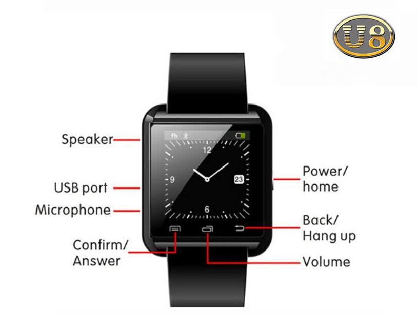 U8 Bluetooth Smart Wrist Watch Taken brand Phone Mate for Android And IOS Sport Fitness Tracker