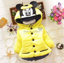 High quality Children s Coat 2014 New Design Girls Minnie Coats Winter Warm Jacket Outerwear for