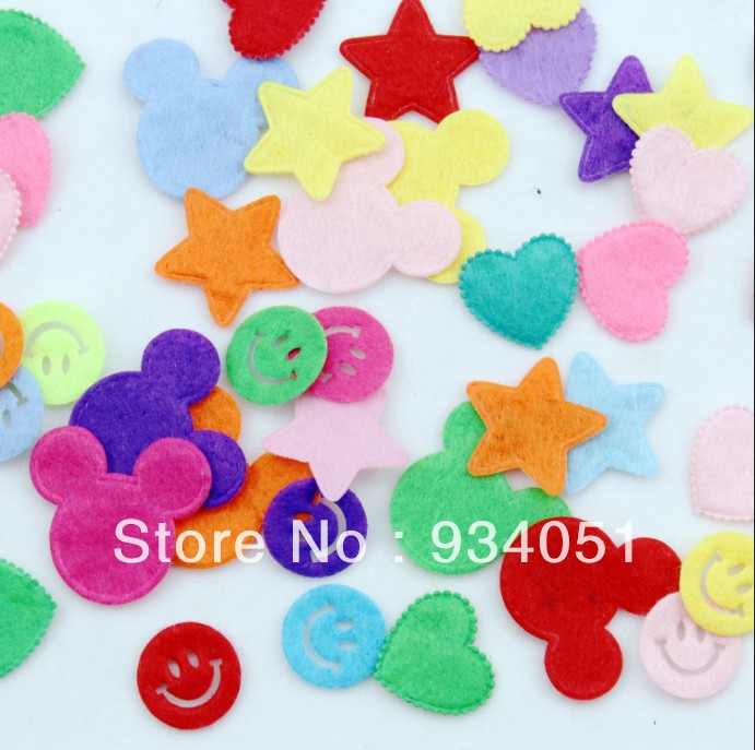 Set of 1000pcs Assorted Felt Circles Non Woven Fabric Appliques for