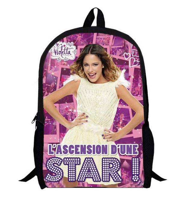 Виолетта 3d школа сумки для девочки, милый комикс мешок виолетта леди плечо сумки, школьный рюкзак для женщины