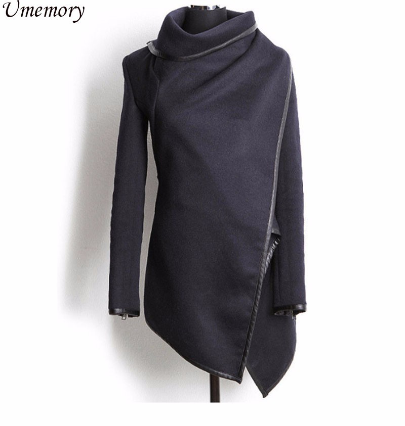 2015 New Fashion Winter Woolen Overcoat Women Jackets Woolen Coat Free Shipping Casaco FemininoTurn-Down Collar Zipper Jacket (4)
