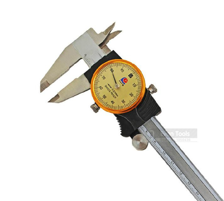 G 0-200mm/0.02 dial caliper Stainless steel vernier caliper gauge calipers micrometer pie de rey paquimetro ferramentas T