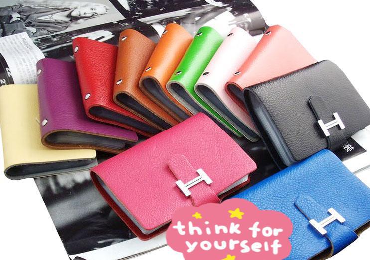 Free Shipping 2013 Newest genuine  Leather Wallet Credit Card Bank Card Holder Card Wallet Card Package Factory Directly