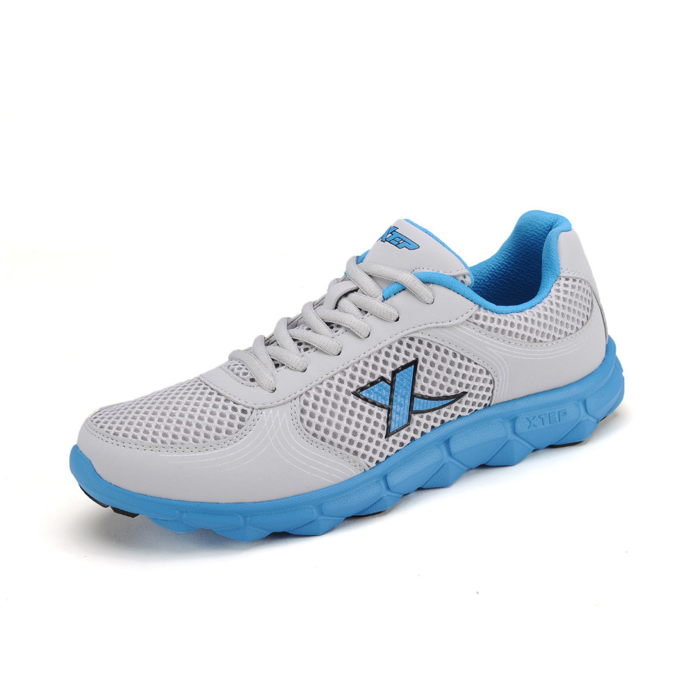 2015 NEW Xtep Summer Style Running Shoes for Men Sport Shoes Sneaker Breathable Low Men Shoes Grey Official Store 986219119227