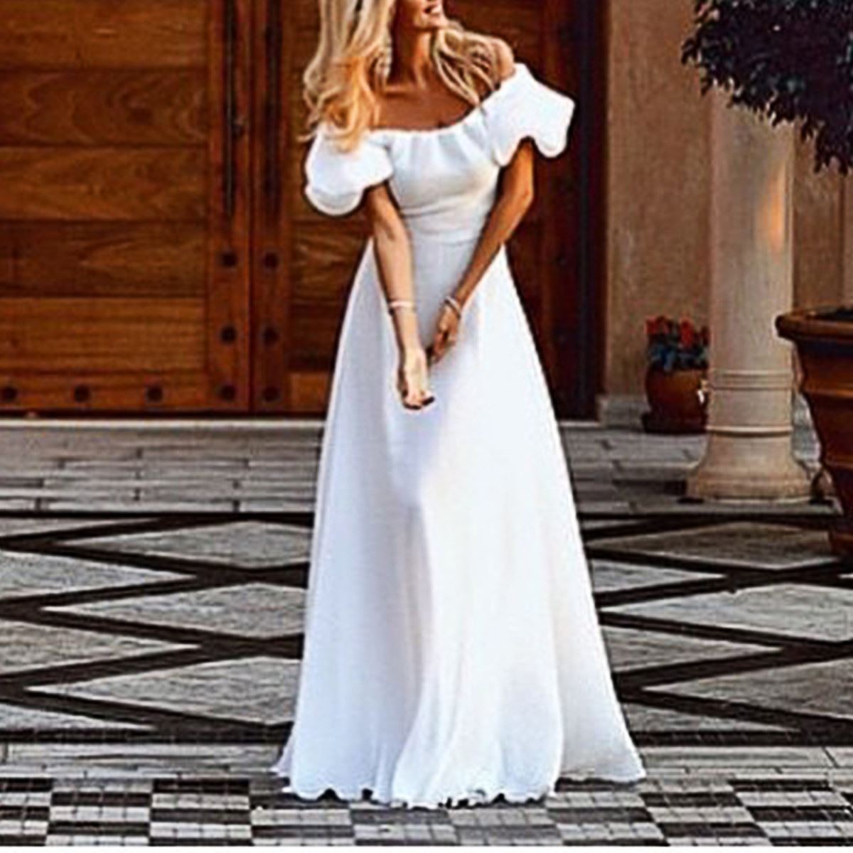 Venta caliente de moda 2016 mujeres largo atractivo Maxi Dress Ladies raya vertical de cuello alto