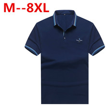 plus size 8XL 7XL 6XL 5XL 4XL 2016 Cotton Mens Polo Shirt terylene polo shirts Short Sleeve Solid Camisa Polo Masculina