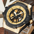 New Fashion Top Brand Mechanical Watches Male Fashion Skeleton Dial Automatic Mechanical Watch Leather Wristwatches Reloj