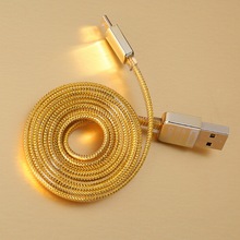 Latest Gold Micro USB Cable  fast charging cable & high speed data cable for all Micro USB for Samsung HTC XIAOMI HUAWEI etc