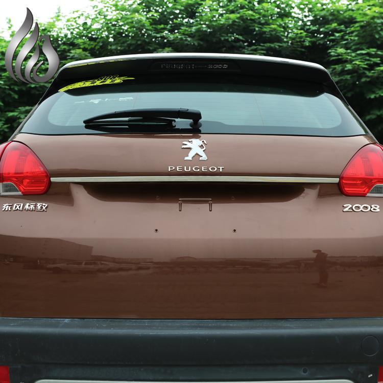 Peugeot 2008 2014 Trunk tailgate handle stainless steel decoration glitter topcoat for Peugeot accessories