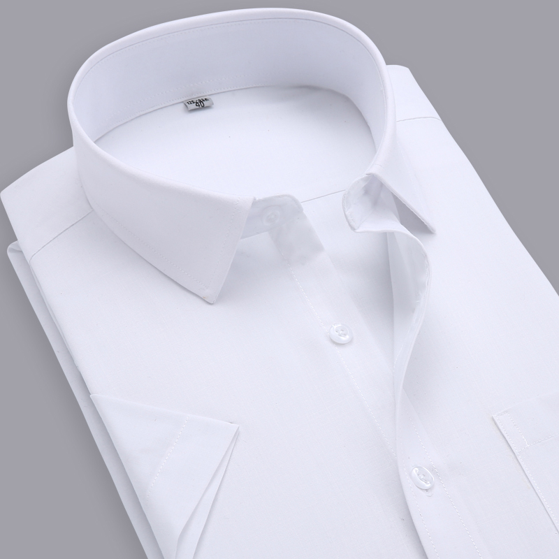 2015 Brand Men Shirt Plus Size Slim Fit Striped Business Formal Shirt Short Sleeve Mens Dress