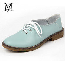2016 genuine leather Women Shoes Flats fashion Soft sole Women Casual Shoes black work Oxford Shoes For Woman zapatos mujer #D05