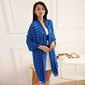 Scarf Luxury Brand Women 2016 Spring Pashmina Blue Dot Fashion Worsted Rayon Dot blanket Trendy Wrap