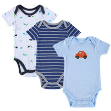 BABY BODYSUITS 3PCS 100 Cotton Infant Body Bebes Short Sleeve Clothing Similar Carters Jumpsuit Printed Baby