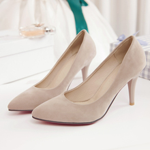 16 New Spring autumn women s Wedding shoes sexy Pointed Toe Slip On red bottom high