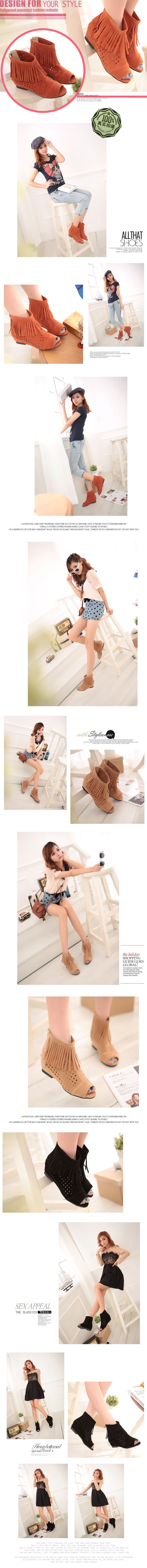 Hollow Summer Women Boots Hidden Increasing Height Ankle Boot Flat